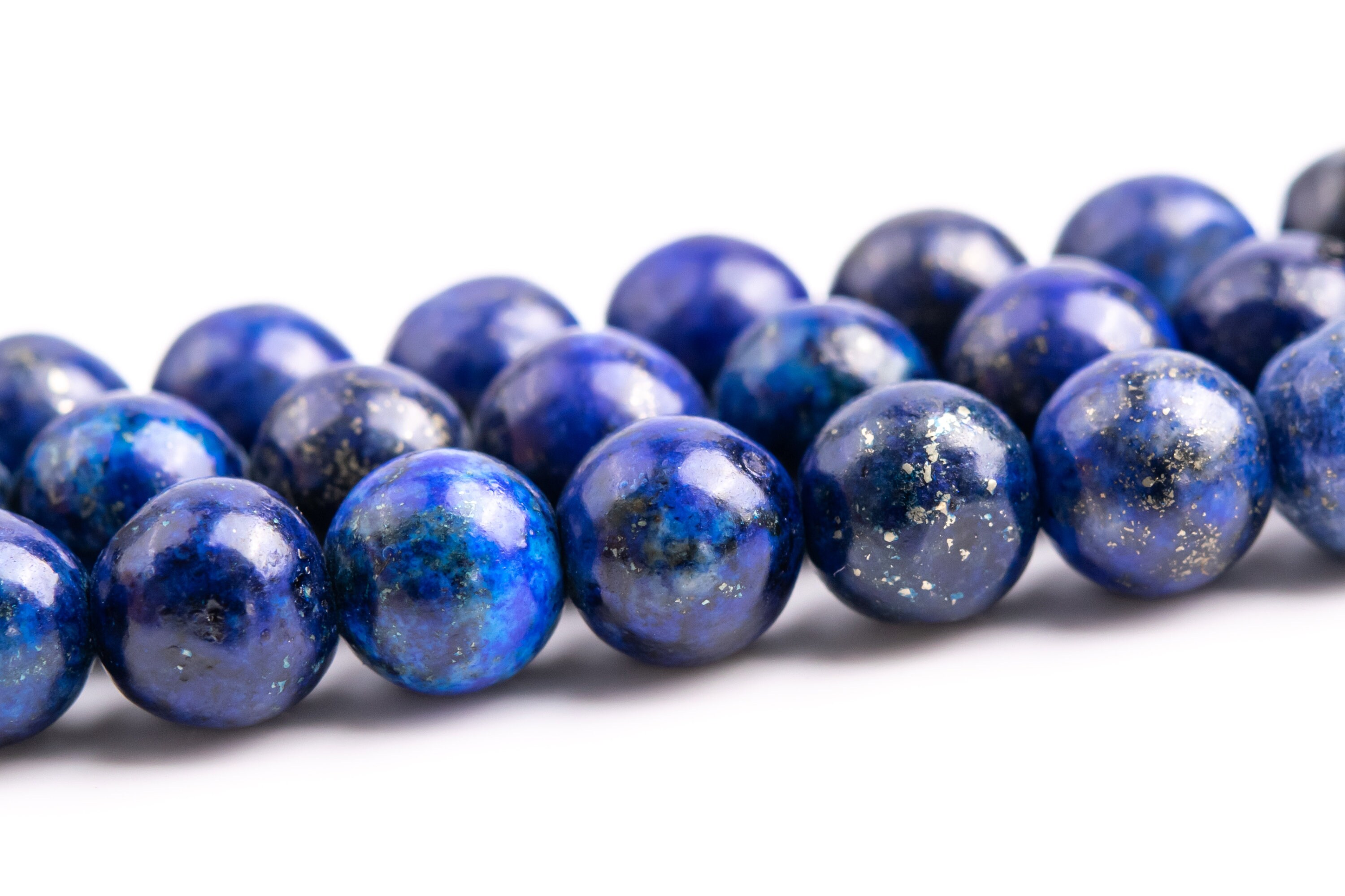 Natural Grade A+ Deep Blue Lapis Lazuli Gemstone Beads 6mm Round Loose Beads 15" Strand Bulk Lot Jewelry Making Supplies