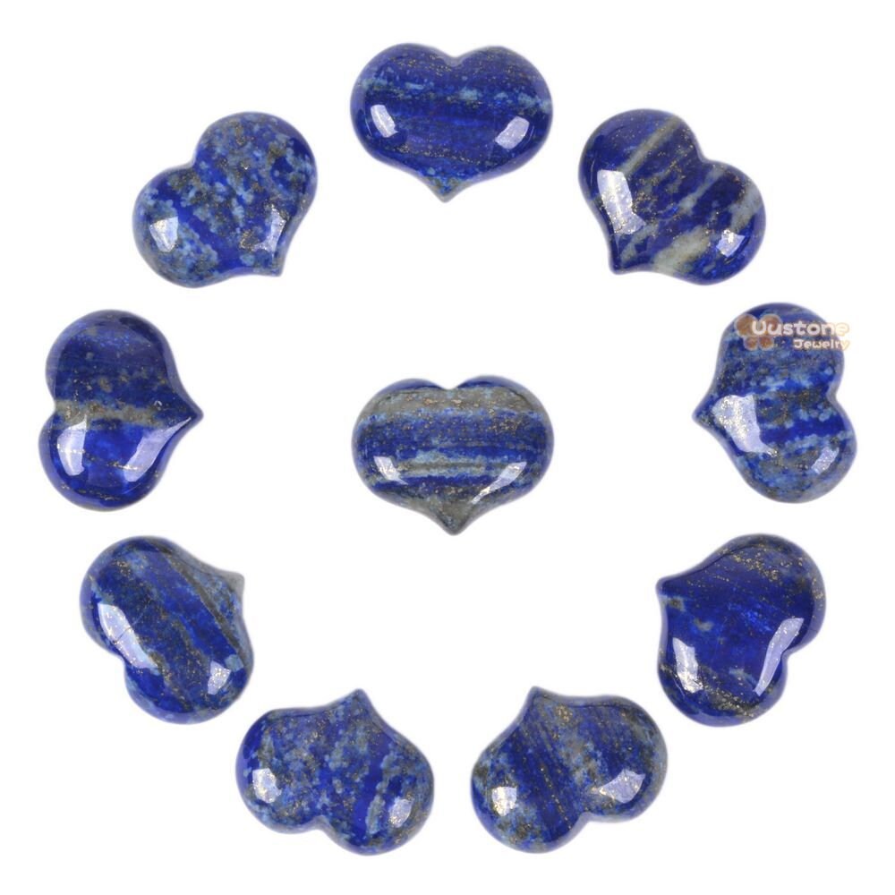 25mm Lapis Love Hearts 1 Inch Crystal Healing Reiki Pocket Stone