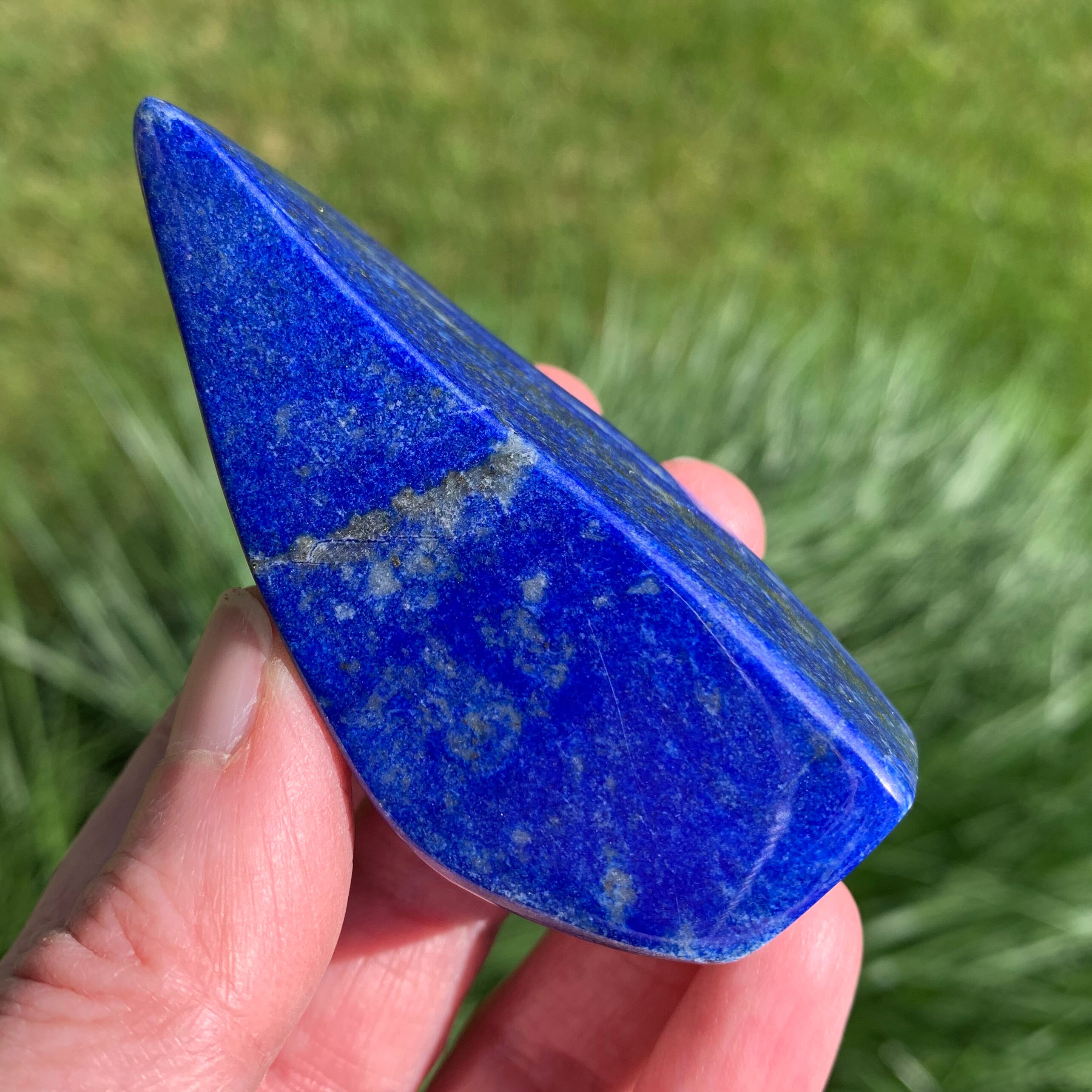 3.1" Lapis Lazuli Freeform - Self-standing Crystal - Polished - Meditation Stone- Collectible - Display / Decor- Altar Stone- 108g