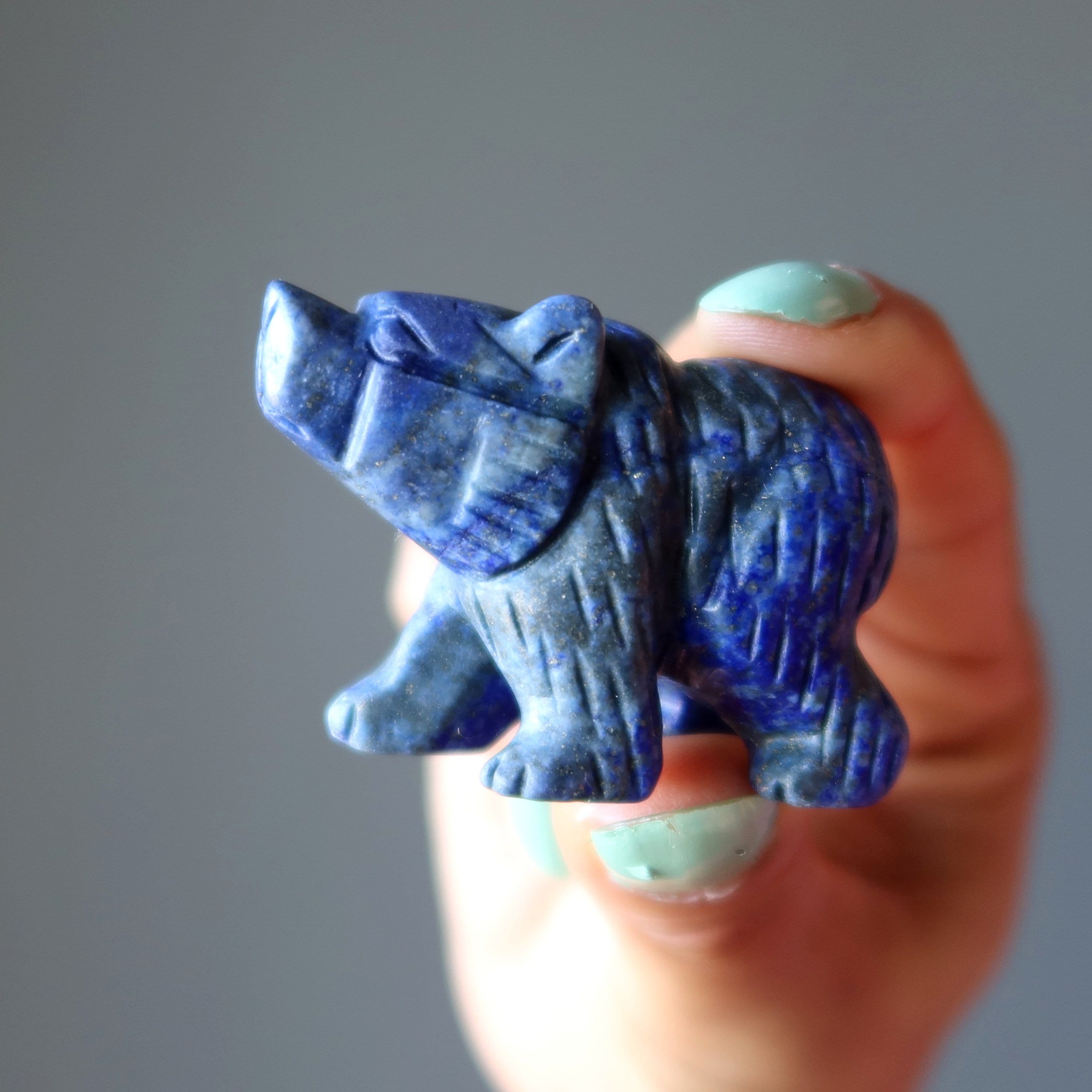 Lapis Bear Royal Blue King Animal Spirit Guardian Gemstone Carving Figurine Lapis Bear Royal Blue King Animal Spirit Guardian Gemstone Carving Figurine