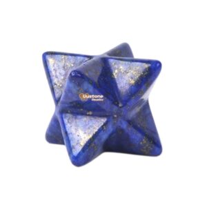 Carved Lapis Gemstone Crystal Merkaba Star Energy Healing Sacred Geometry Chakra Stone 0.5"