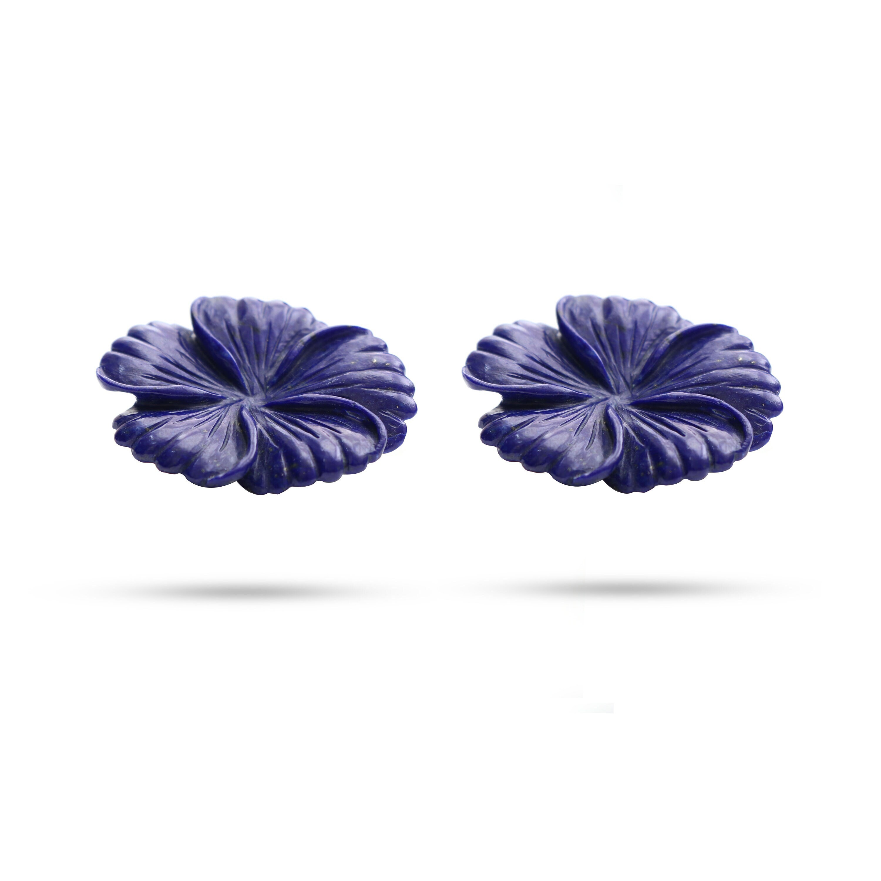 Lapis Carving Flower Loose Gemstone, 32x38 Mm, Lapis Jewelry Handmade Gift For Women, Pair ( 2 Pieces ) Lapis Carving Flower Loose Gemstone, 32x38 Mm, Lapis Jewelry Handmade Gift For Women, Pair ( 2 Pieces )