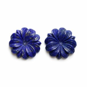 Lapis Carving Flower Loose Gemstone, 30x30 Mm, Lapis Jewelry Handmade Gift For Women, Pair ( 2 Pieces ) Lapis Carving Flower Loose Gemstone, 30x30 Mm, Lapis Jewelry Handmade Gift For Women, Pair ( 2 Pieces )