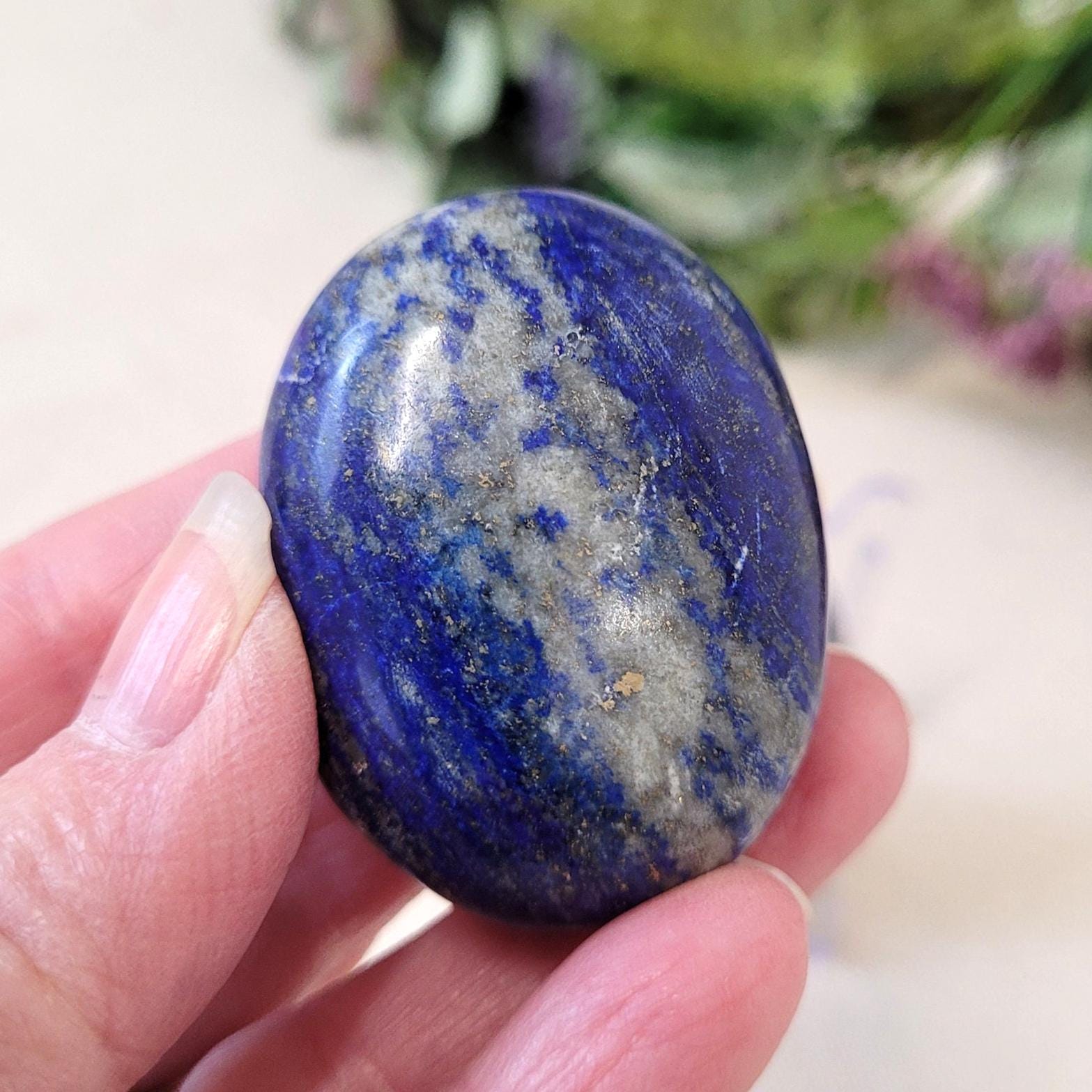 Lapis Lazuli Crystal Palm Stone • Ethically Sourced