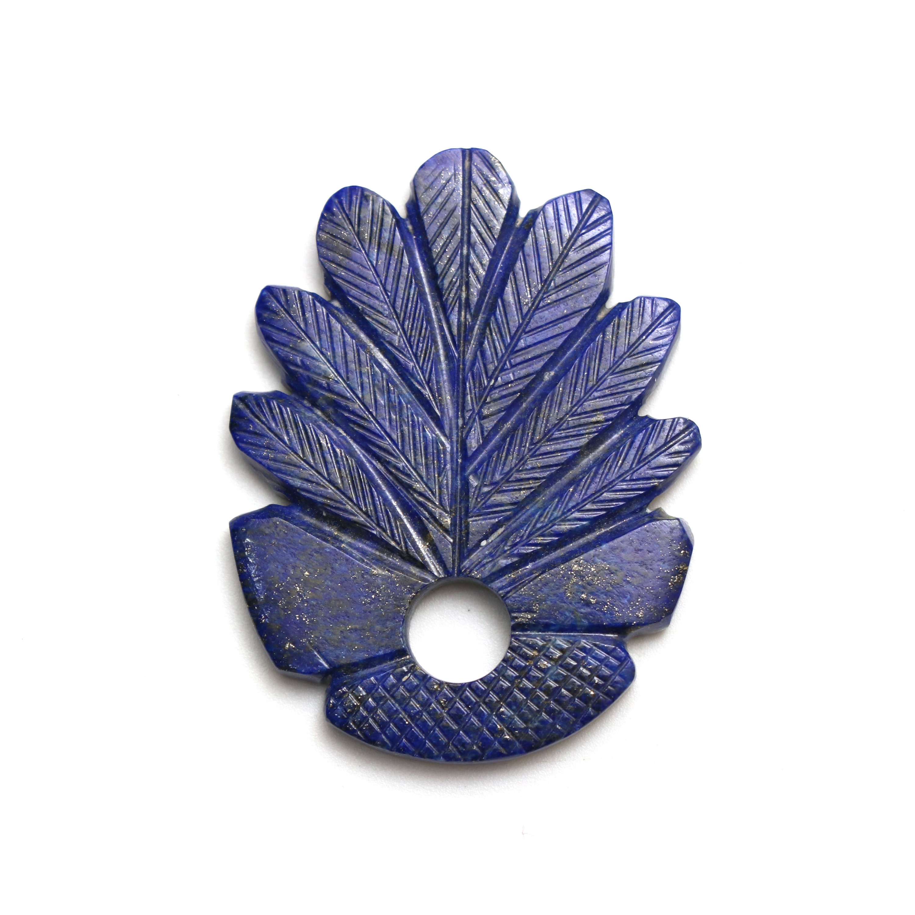 Natural Lapis Carving Loose Gemstone | 45x34x4 Mm | Lapis Carving Loose Gemstone | 1 Piece