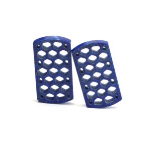 Natural Lapis Cushion Rectangle Frames Carving Loose Gemstone, 22x42mm , Lapis Carving Loose Gemstone, Pair (2 Piece) Natural Lapis Cushion Rectangle Frames Carving Loose Gemstone, 22x42mm , Lapis Carving Loose Gemstone, Pair (2 Piece)