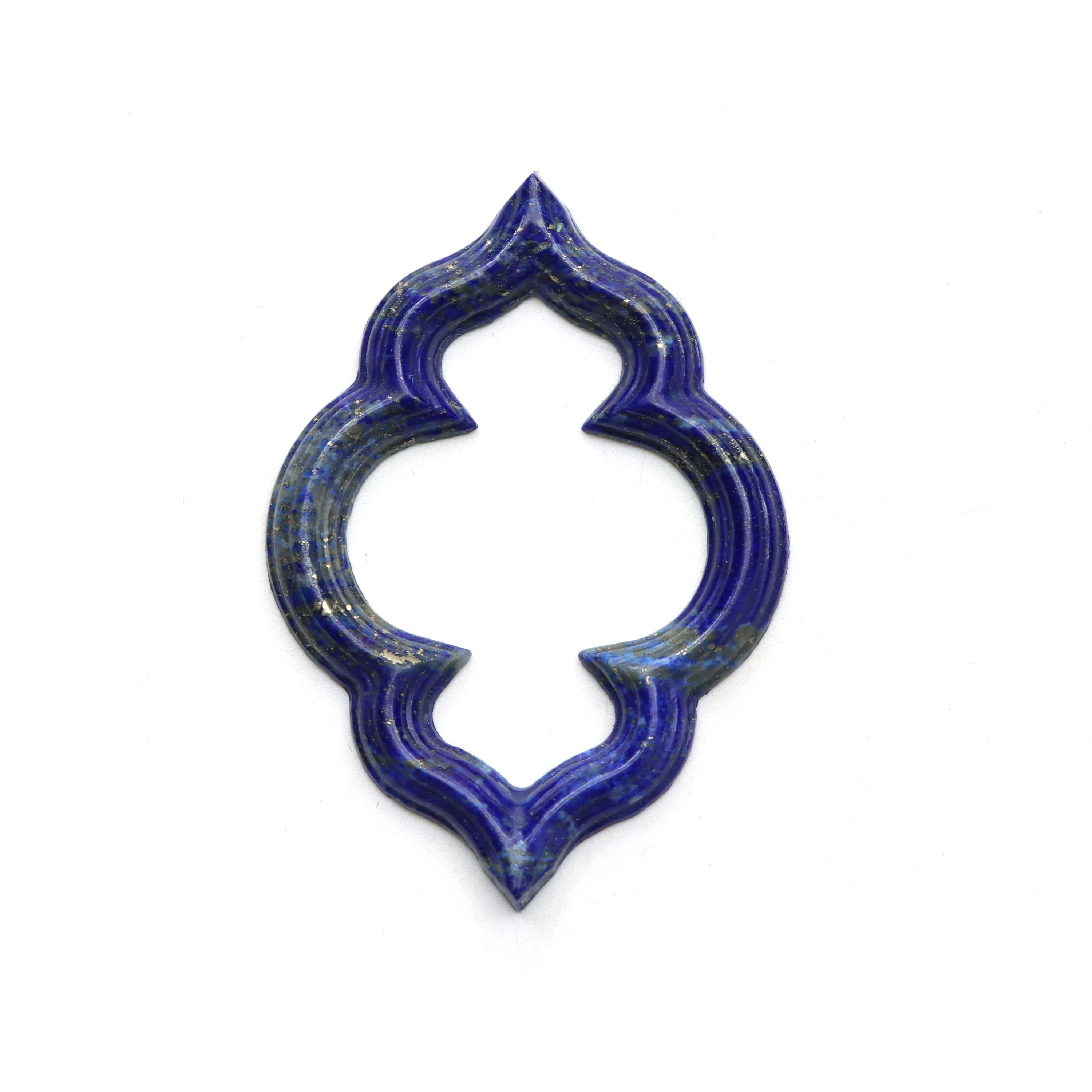 Natural Lapis Fancy Carving Loose Gemstone, 37x52mm, Lapis Carving Loose Gemstone, 1 Piece