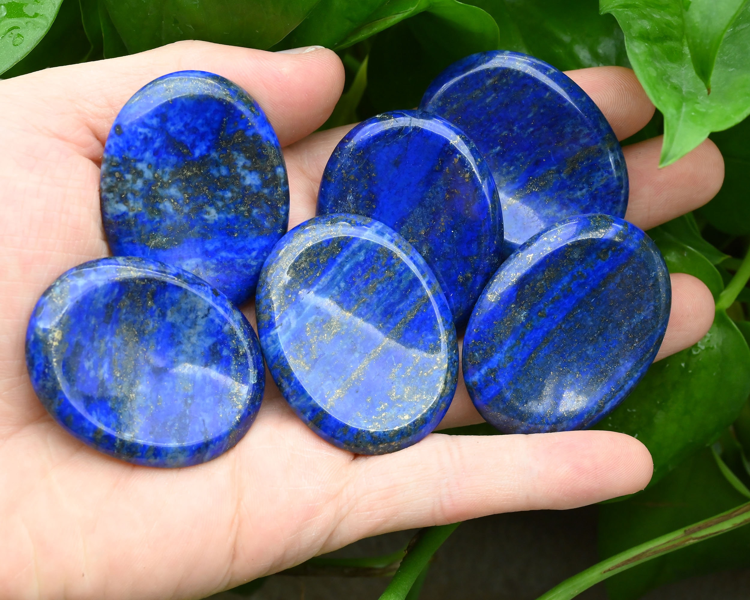 Natural Lapis Lazuli Worry Stone, Healing Worry Stone, Chakra Worry Stone, Size 35x45mm