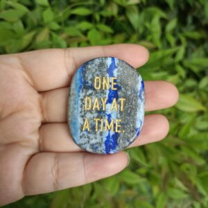 One Day at a Time Lapis Lazuli Inspirational Worry Stone One Day at a Time Lapis Lazuli Inspirational Worry Stone
