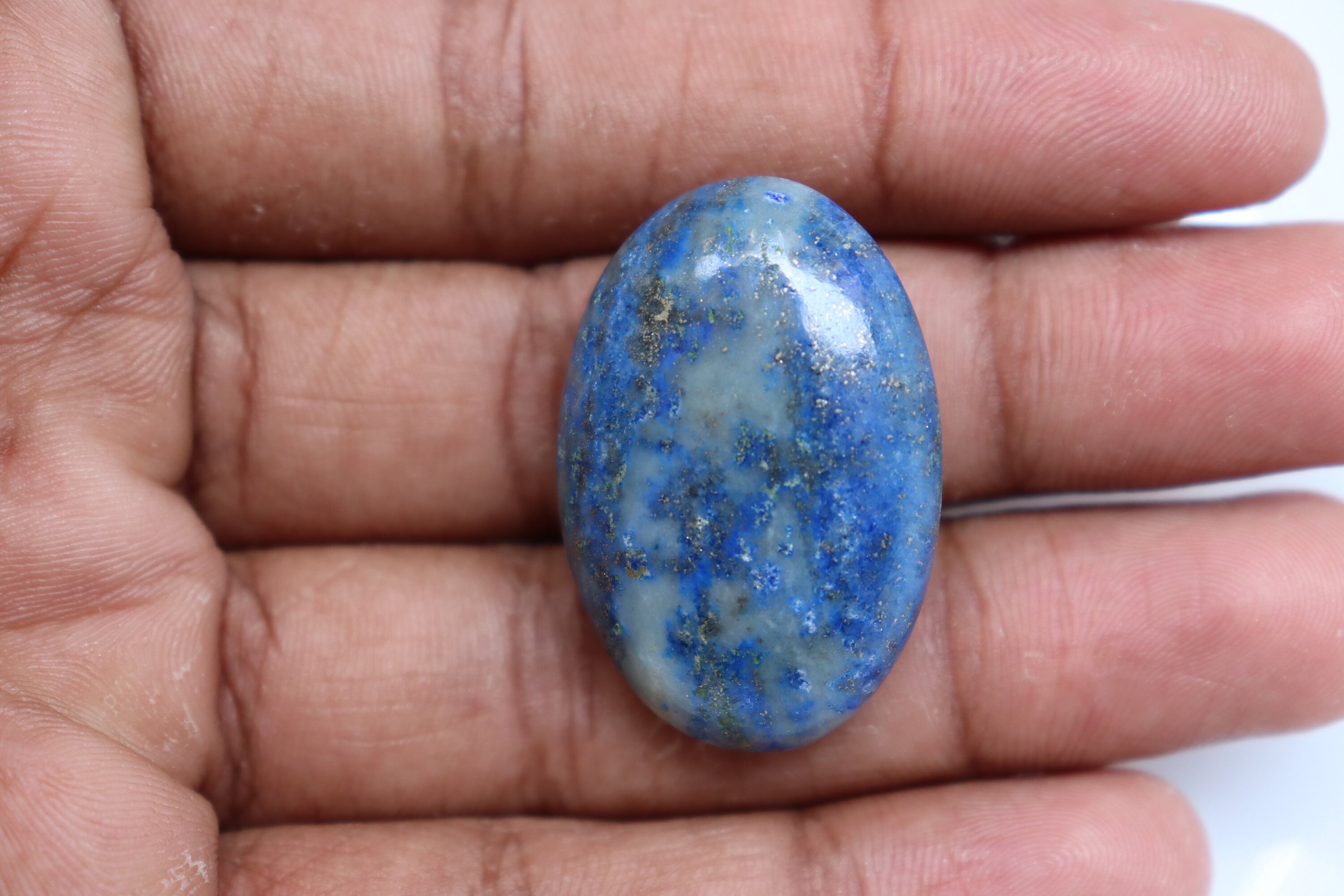 Lapis Lazuli Palm Stone, Madani Lapis Lazuli Natural Untreated Undyed Polished Pocket Stone, Blue And Gold Crystal.