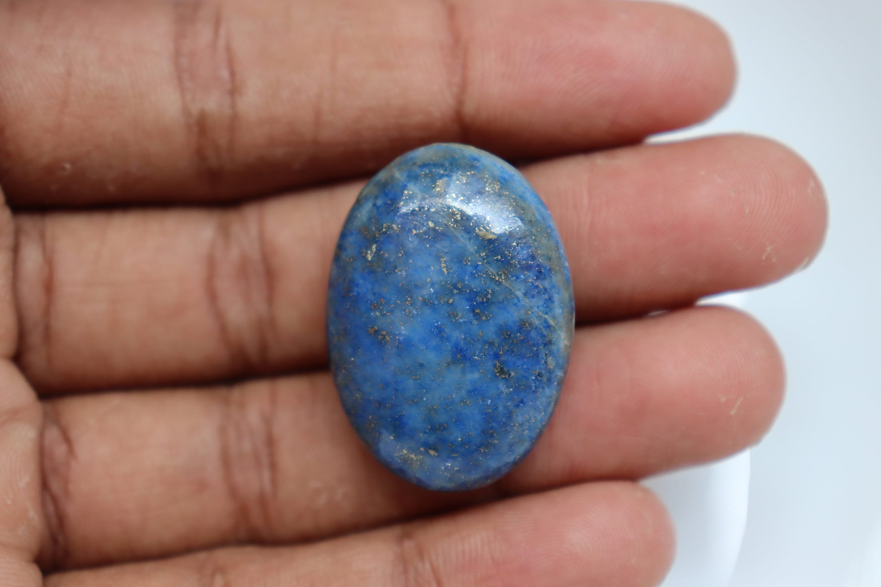 Lapis Lazuli Palm Stone, Madani Lapis Lazuli Natural Untreated Undyed Polished Pocket Stone, Blue And Gold Crystal.