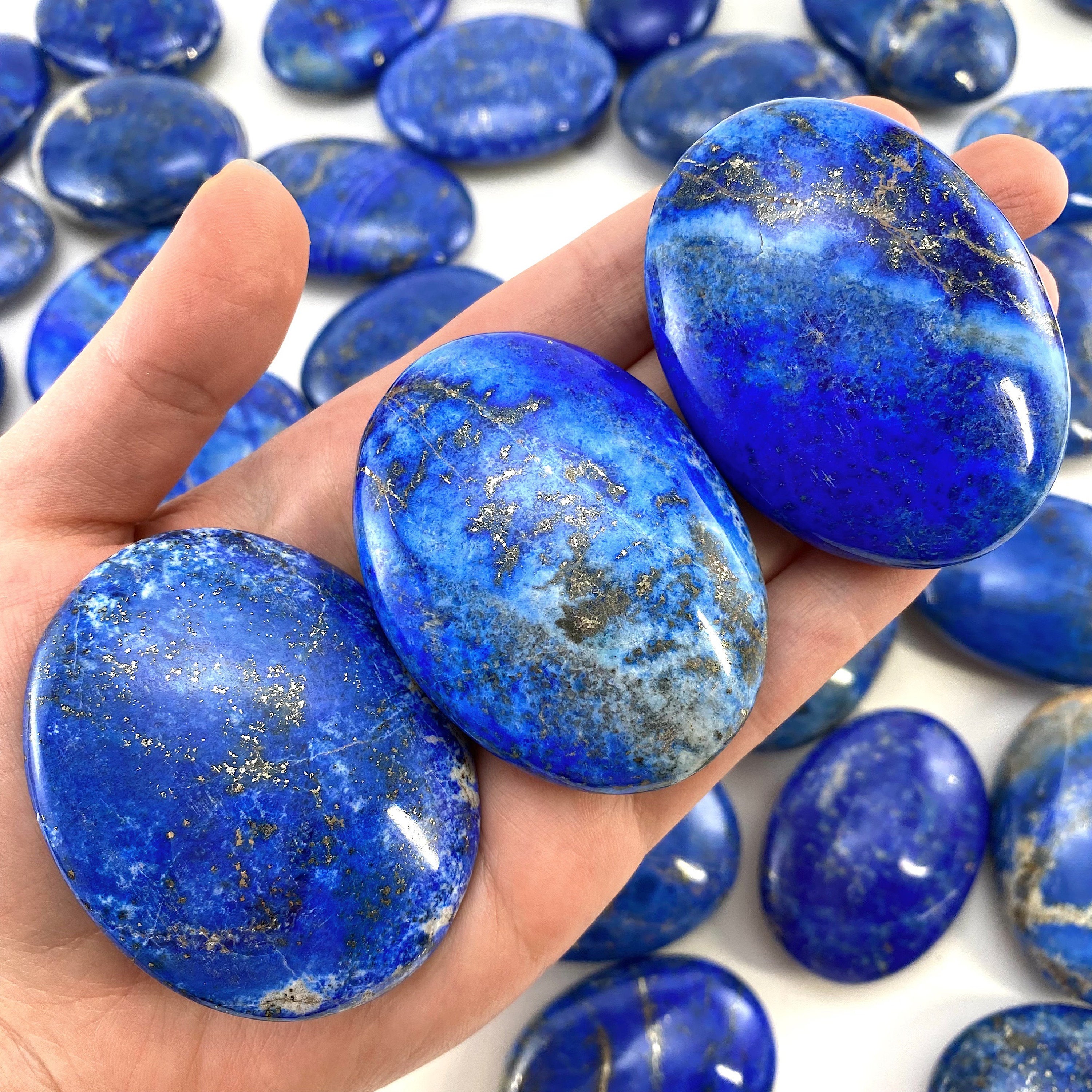 Lapis Lazuli Palm Stone | Polished Blue Crystal Worry Stone (third Eye Chakra) Lapis Lazuli Palm Stone | Polished Blue Crystal Worry Stone (third Eye Chakra)