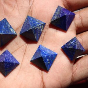 Lapis Lazuli Pyramids, Madani Lapis Lazuli Natural Untreated Undyed Polished Pocket Stone, Blue And Gold Crystal Tumble, A+ Pyramid Stone