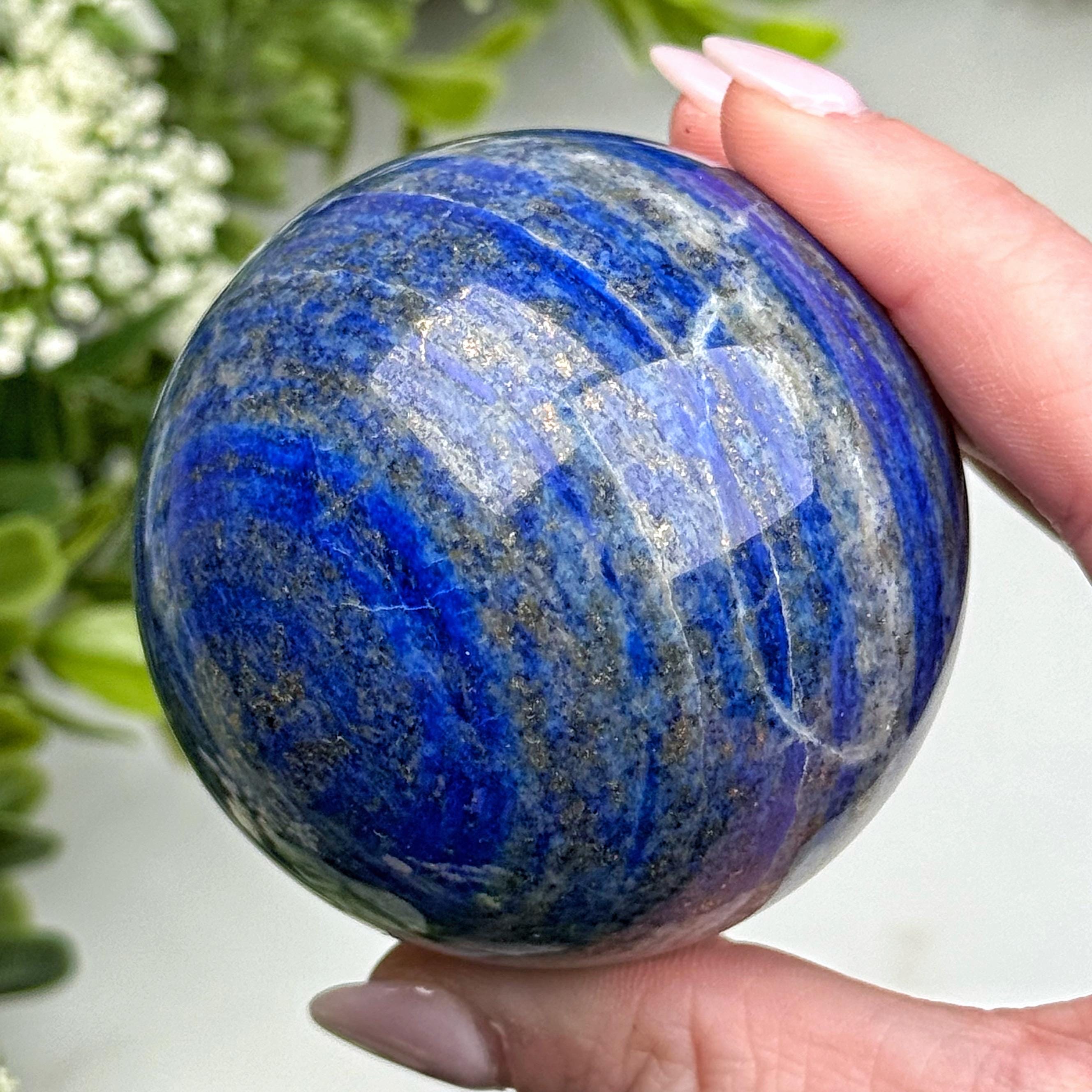 Lapis Lazuli Sphere | 58mm | - #10 (polished Blue Crystal Ball, Throat Chakra, Healing Stone)