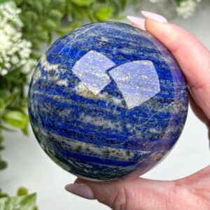 Lapis Lazuli Sphere | 71mm | - #2 (polished Blue Crystal Ball, Throat Chakra, Healing Stone) Lapis Lazuli Sphere | 71mm | - #2 (polished Blue Crystal Ball, Throat Chakra, Healing Stone)