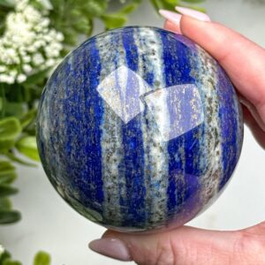 Lapis Lazuli Sphere | 67mm | - #5 (polished Blue Crystal Ball, Throat Chakra, Healing Stone) Lapis Lazuli Sphere | 67mm | - #5 (polished Blue Crystal Ball, Throat Chakra, Healing Stone)
