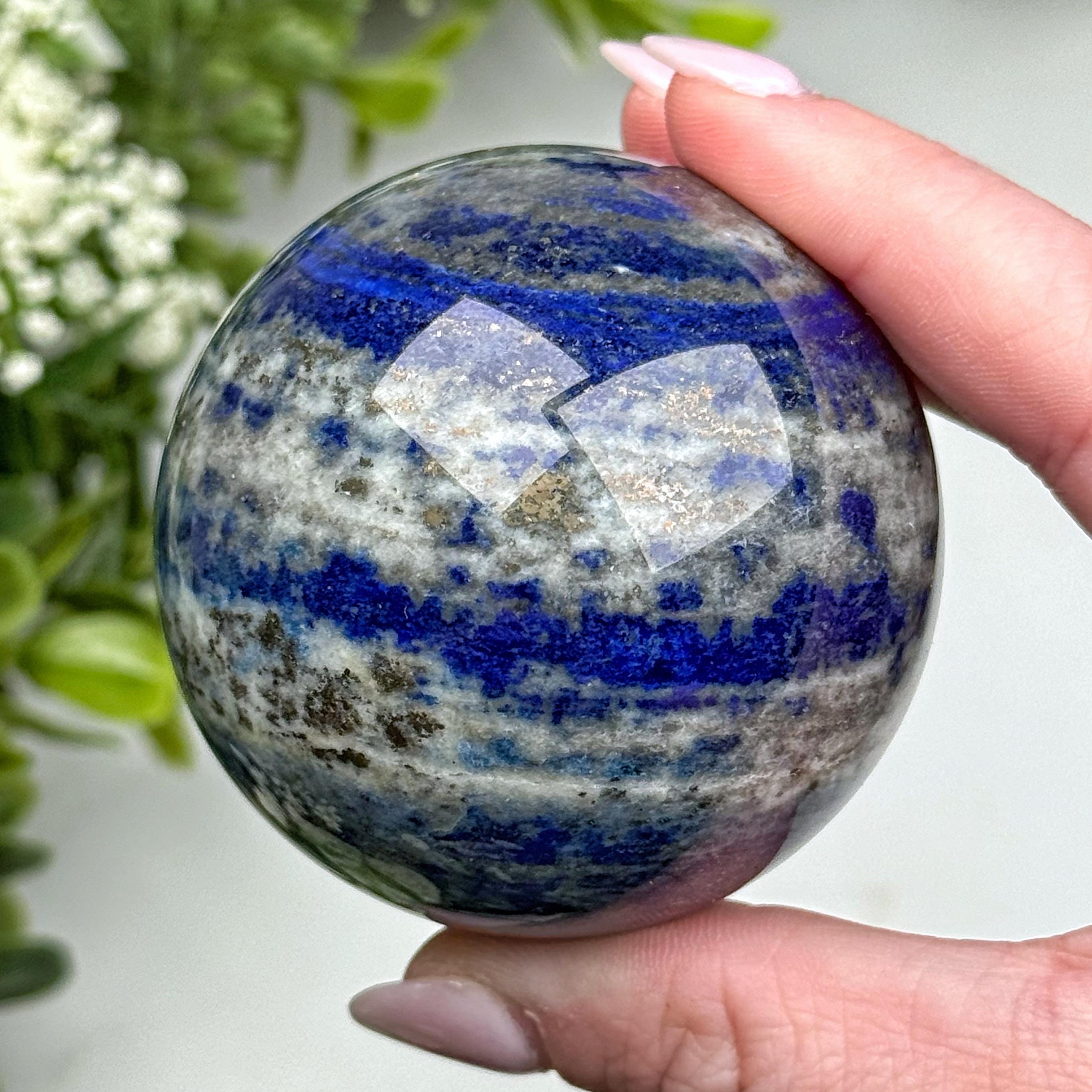 Lapis Lazuli Sphere | 56mm | - #7 (polished Blue Crystal Ball, Throat Chakra, Healing Stone)