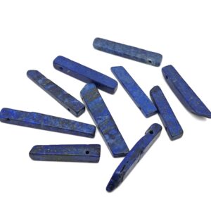Lapis Lazuli Drilled Tumbled Stones - Rectangle Hole Tumbled Stone - Making Jewelry Cytsals - Bulk Stones - Nc1671 Lapis Lazuli Drilled Tumbled Stones - Rectangle Hole Tumbled Stone - Making Jewelry Cytsals - Bulk Stones - Nc1671