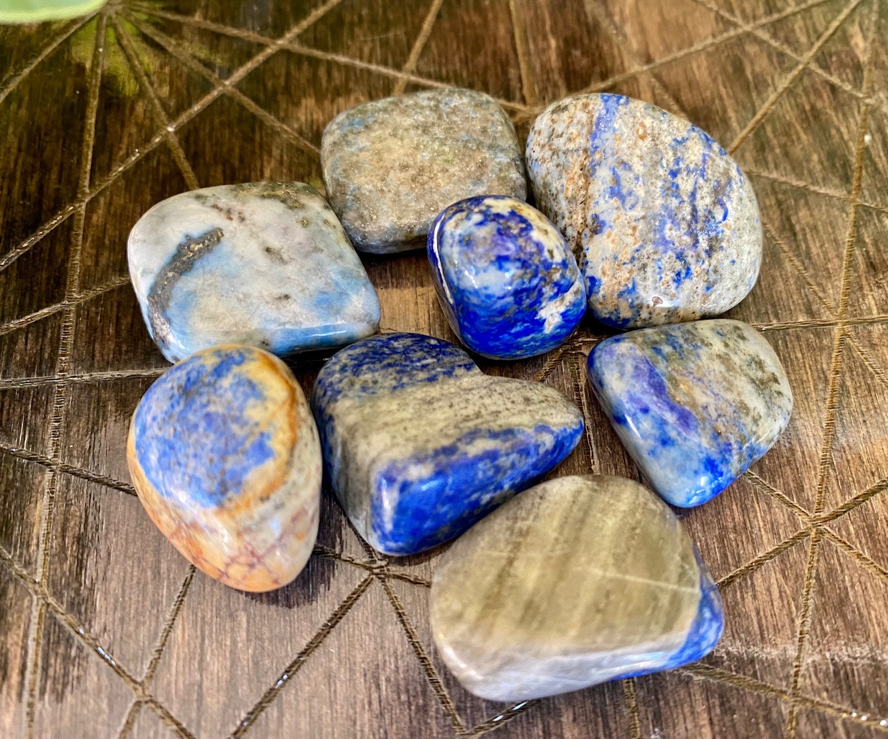 Lapis Lazuli Tumbled Stone , Blue Gemstone Crystal Natural