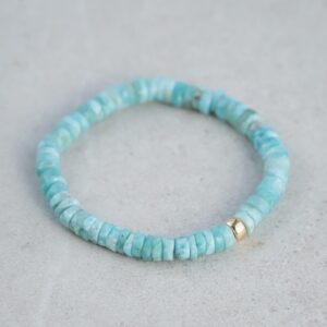 Larimar heishi bracelet | [EBLM1607] Larimar Bracelet | 100% Authentic Larimar bracelet  | Larimar Bracelet | Dominican Larimar
