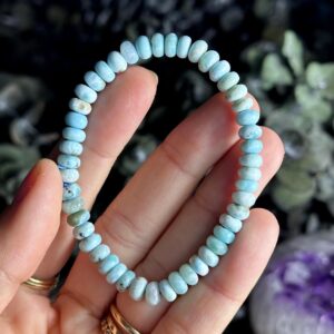 Larimar Bracelet, Rondelle Beads, 7mm