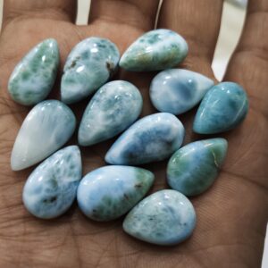 10 Pcs,Finest Quality,Natural Larimar Smooth Pear shape Cabochon,Size 18-20mm