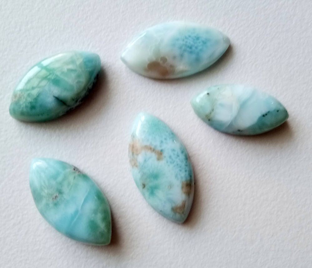 10x20-12x22mm Larimar Plain Marquise Cabochons, Original Larimar Smooth Marquise Flat Back, 5 Pcs Natural Loose Larimar For Jewelry - Ks5100 10x20-12x22mm Larimar Plain Marquise Cabochons, Original Larimar Smooth Marquise Flat Back, 5 Pcs Natural Loose Larimar For Jewelry - Ks5100