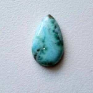 13.8x22 Larimar Plain Pear Cabochons, Original Larimar Smooth Pear Flat Back, Natural Loose Larimar Ring Size, 1 Pc - Ks5106