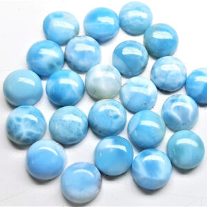 Aaa Blue Larimar Round Cabochon: Natural Gemstone (10x10 To 20x20 Mm)