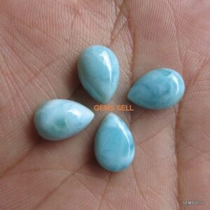 Aaa Larimar Pear Cabochon: Loose Blue Gemstone (9x13mm)