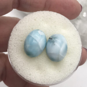 Larimar Cabochons Pair 23.51CT