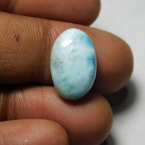 Larimar Cabochon Gemstone: Loose Stone For Jewelry Making (16x10 Mm, 9cts)