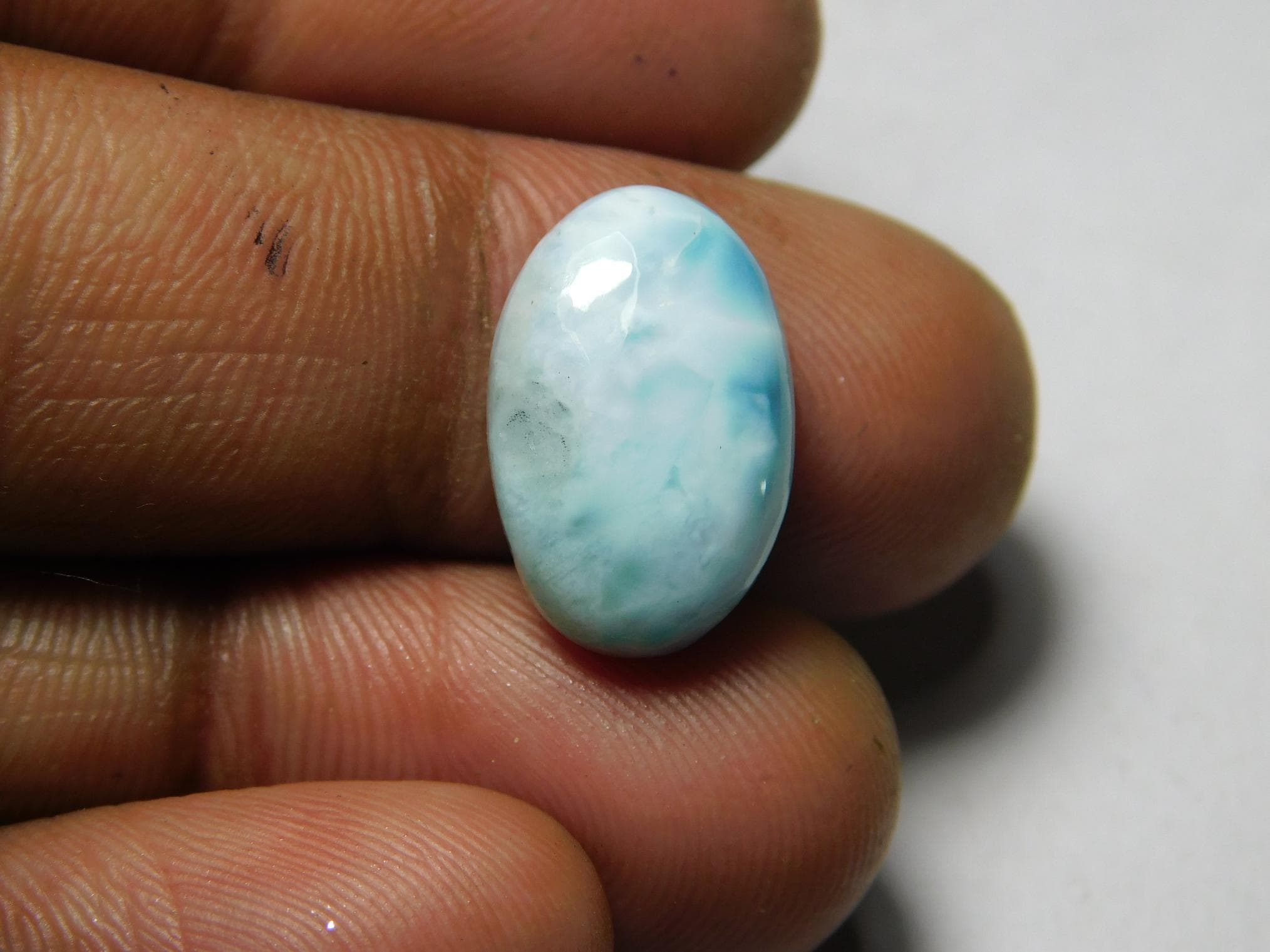 Larimar Cabochon Gemstone: Loose Stone For Jewelry Making (16x10 Mm, 9cts) Larimar Cabochon Gemstone: Loose Stone For Jewelry Making (16x10 Mm, 9cts)