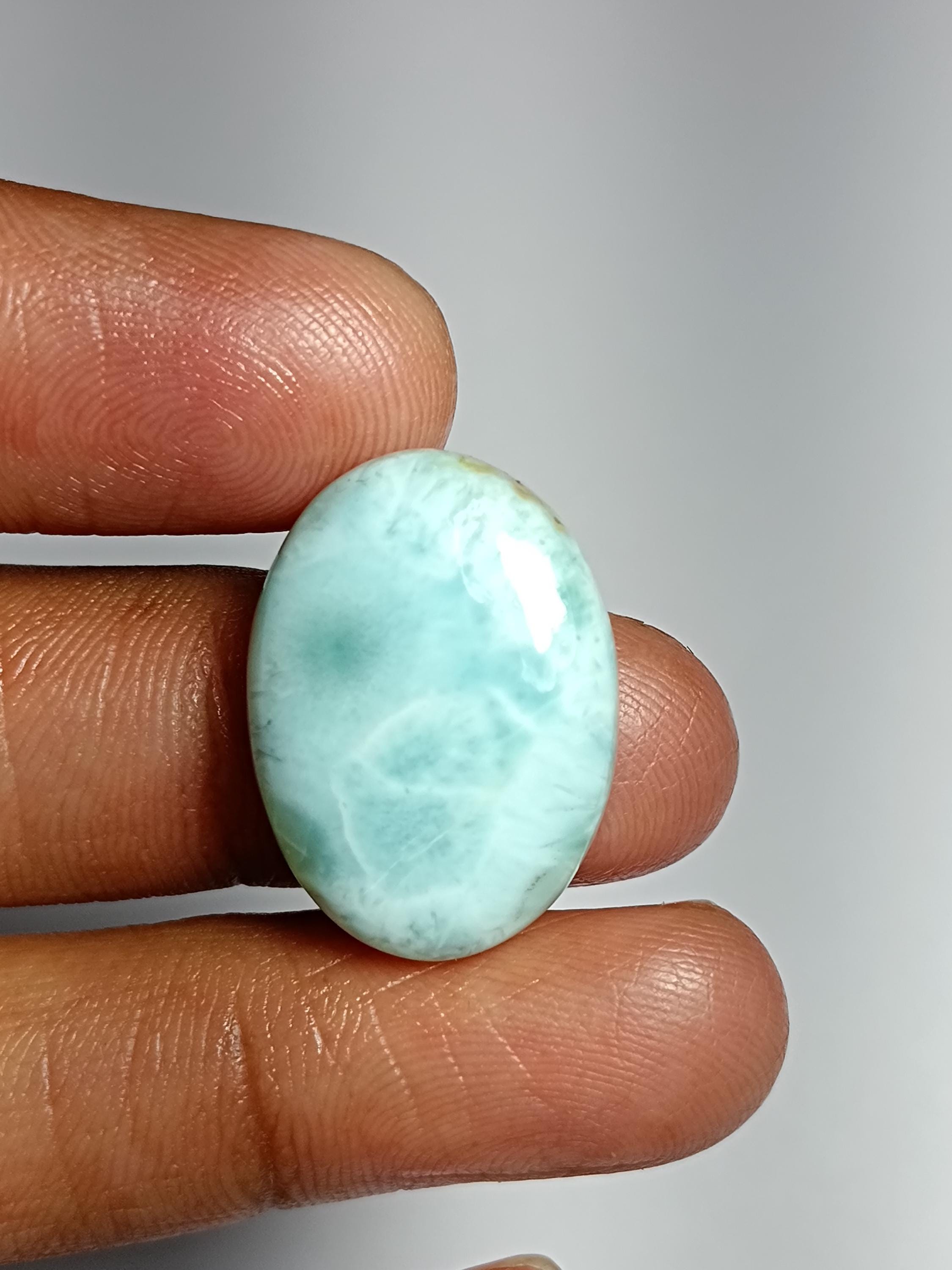 Larimar Gemstone Cabochon: Loose Stone For Jewelry Making (22x16 Mm, 19cts.) Larimar Gemstone Cabochon: Loose Stone For Jewelry Making (22x16 Mm, 19cts.)