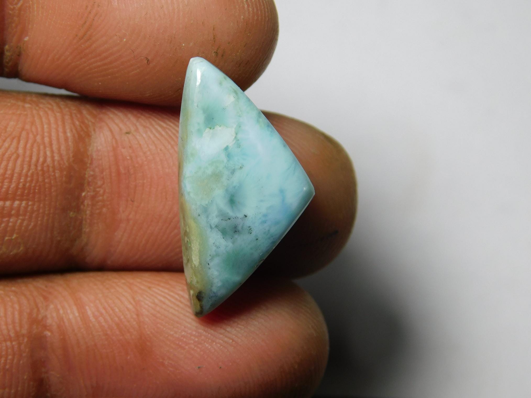 Larimar Cabochon Gemstone, Loose Stone, Jewelry Making (9cts 22x10 Mm)