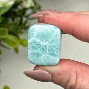 Larimar Cabochon | 12g | - #2 (polished Blue Crystal Jewelry, Throat Chakra, Peace, Ocean)
