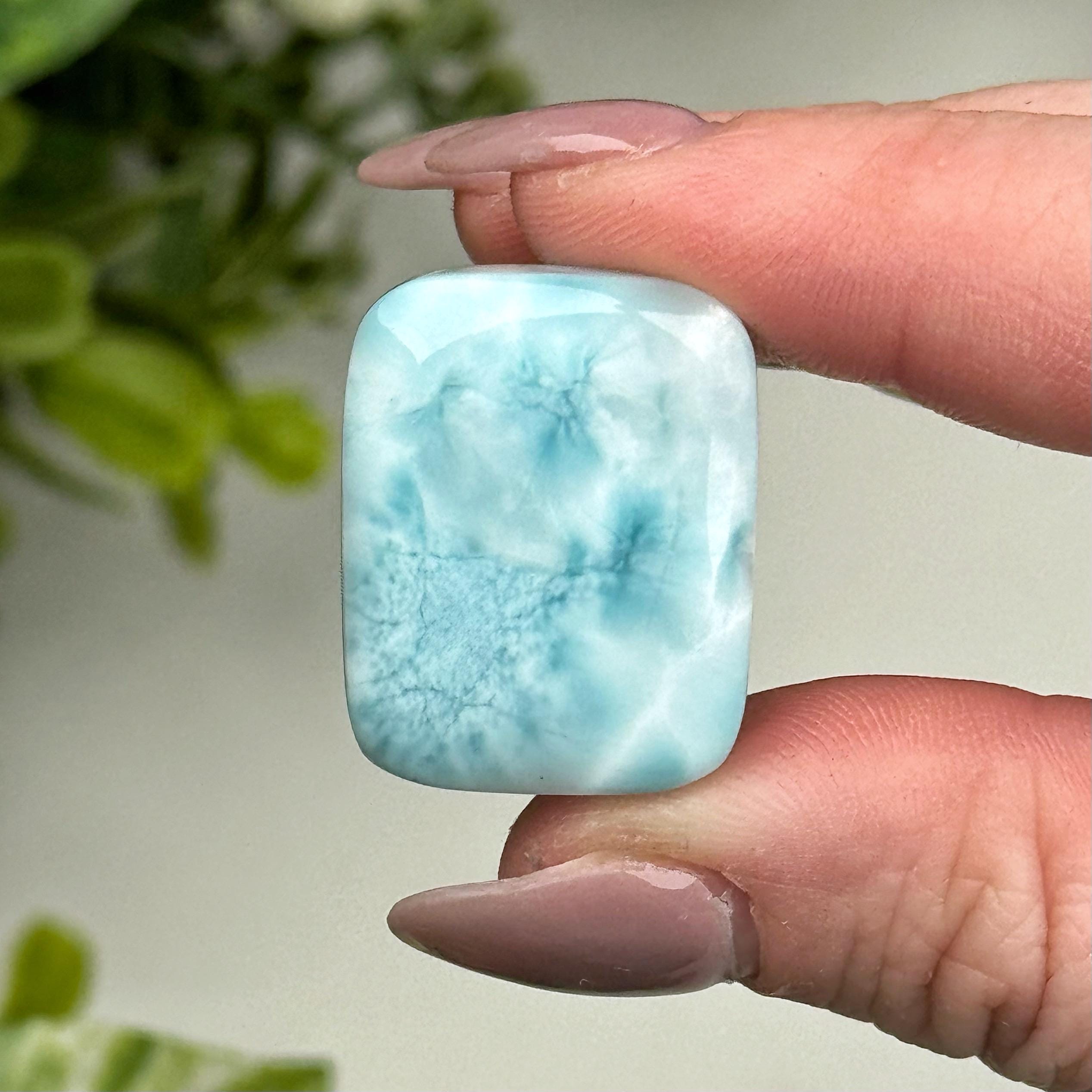 Larimar Cabochon | 12g | - #3 (polished Blue Crystal Jewelry, Throat Chakra, Peace, Ocean)
