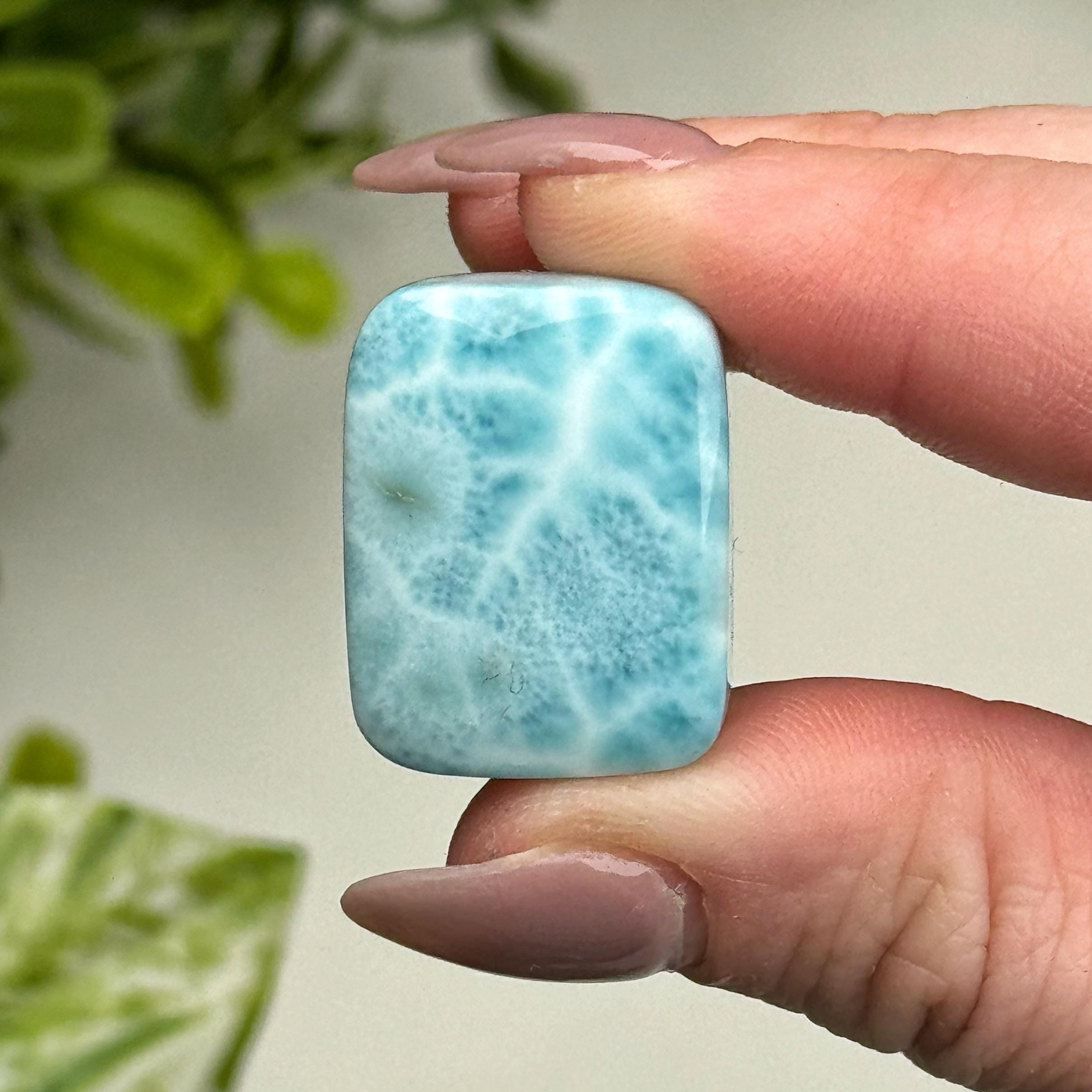 Larimar Cabochon | 11g | - #6 (polished Blue Crystal Jewelry, Throat Chakra, Peace, Ocean)
