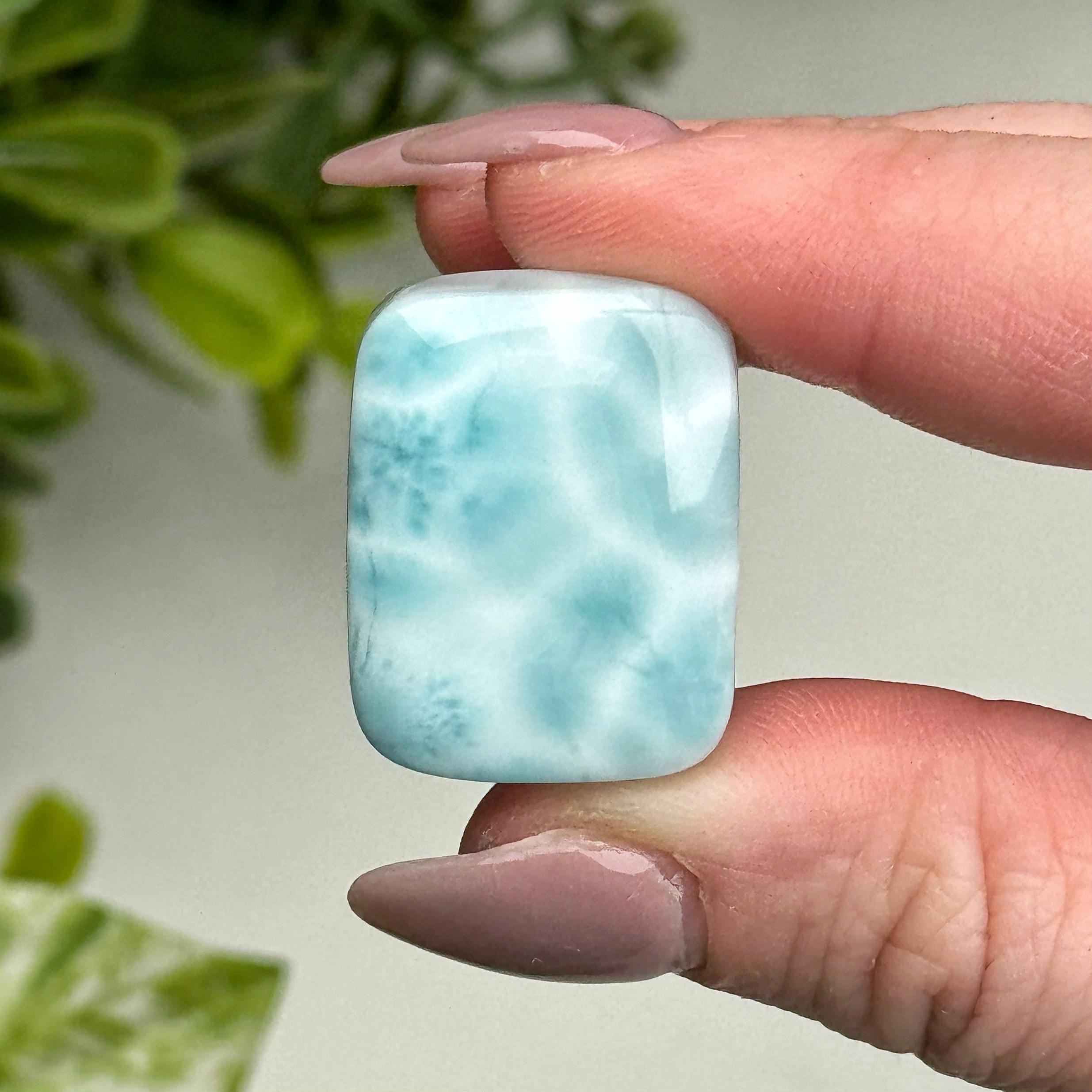 Larimar Cabochon | 11g | - #7 (polished Blue Crystal Jewelry, Throat Chakra, Peace, Ocean) Larimar Cabochon | 11g | - #7 (polished Blue Crystal Jewelry, Throat Chakra, Peace, Ocean)