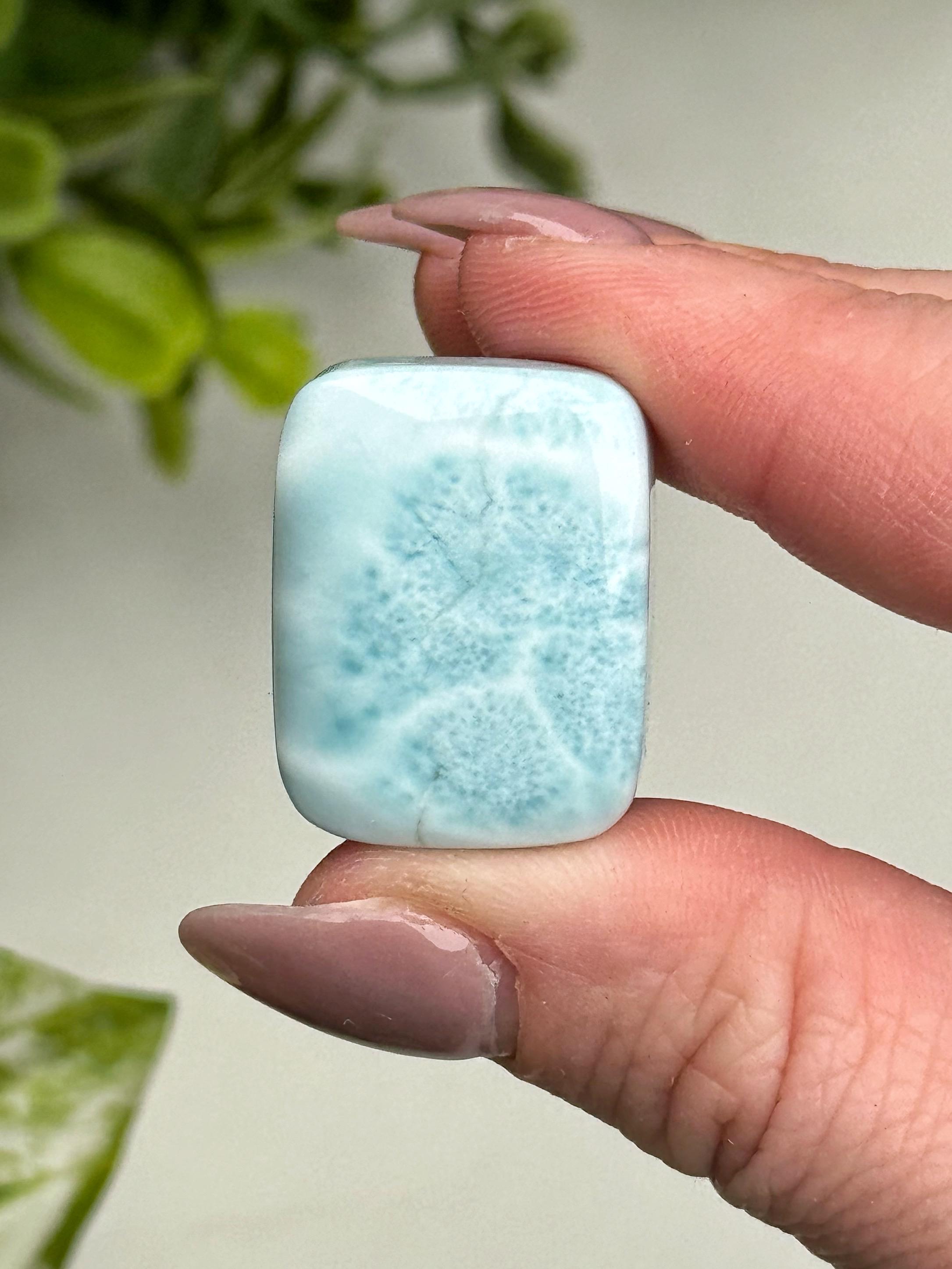 Larimar Cabochon | 10g | - #9 (polished Blue Crystal Jewelry, Throat Chakra, Peace, Ocean) Larimar Cabochon | 10g | - #9 (polished Blue Crystal Jewelry, Throat Chakra, Peace, Ocean)