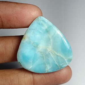 Larimar Cabochon: Loose Gemstone For Jewelry Making (70cts, 32x32 Mm)