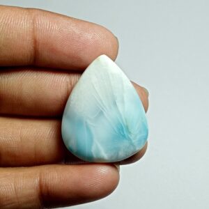 Larimar Cabochon: Loose Gemstone For Jewelry Making (30x24mm, 35cts)