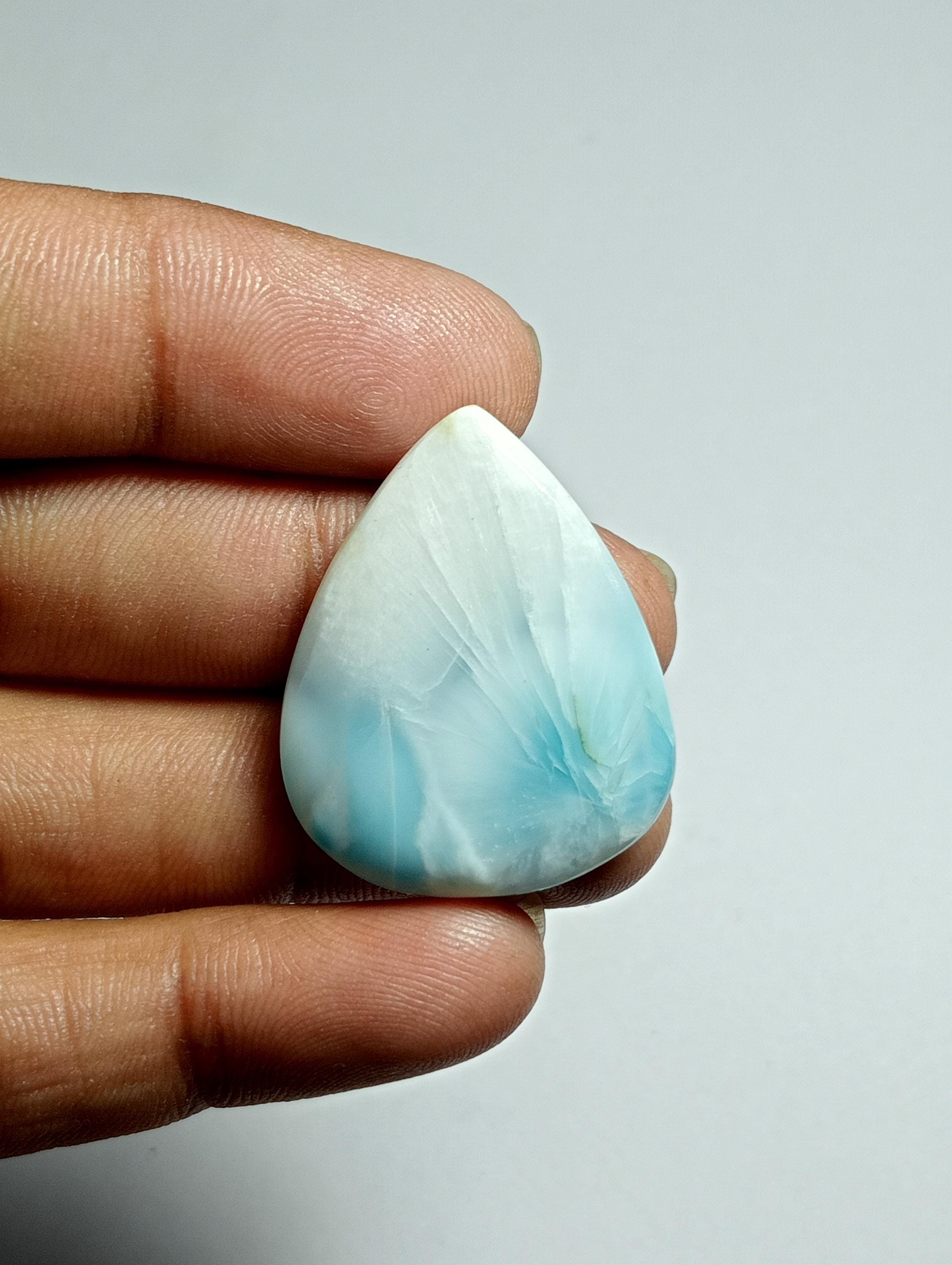 Larimar Cabochon: Loose Gemstone For Jewelry Making (30x24mm, 35cts)
