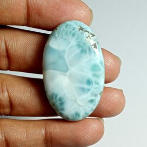 Larimar Cabochon: Loose Gemstone For Jewelry Making (55cts, 38x23 Mm)