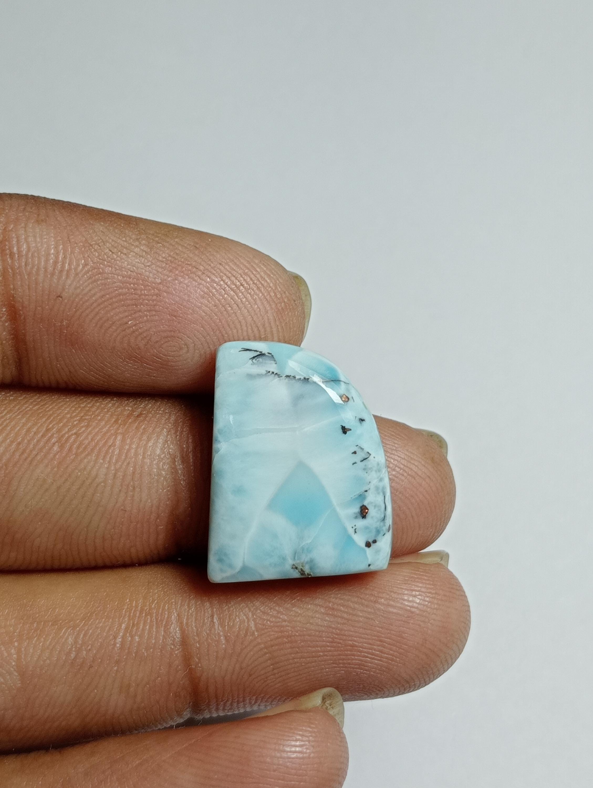 Larimar Cabochon: Loose Gemstone For Jewelry Making (19x15mm, 17cts) Larimar Cabochon: Loose Gemstone For Jewelry Making (19x15mm, 17cts)