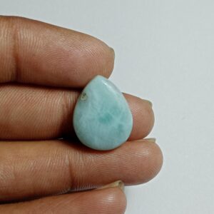 Larimar Cabochon: Loose Gemstone For Jewelry Making (18x14 Mm, 12cts)