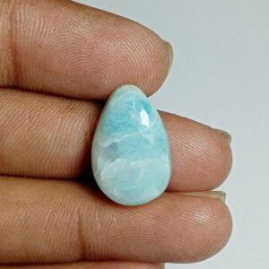 Larimar Cabochon: Loose Gemstone For Jewelry Making (19x12mm, 13cts)