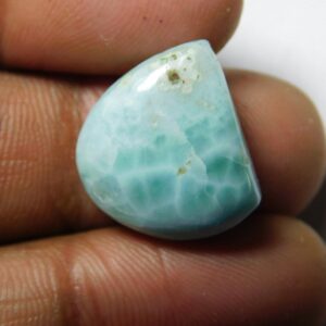Larimar Cabochon: Loose Gemstone For Jewelry Making (17x15mm, 14cts)
