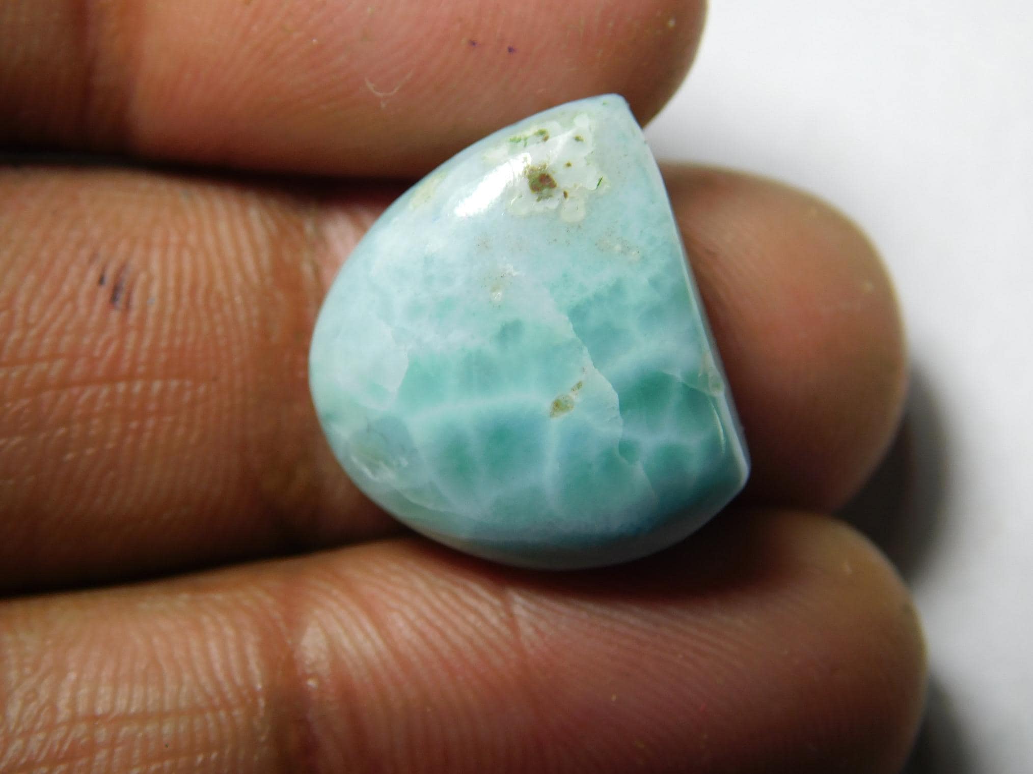 Larimar Cabochon: Loose Gemstone For Jewelry Making (17x15mm, 14cts) Larimar Cabochon: Loose Gemstone For Jewelry Making (17x15mm, 14cts)
