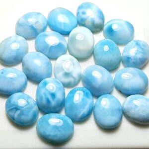 Natural Larimar Oval Cabochon: Aaa Quality Gemstone (8x10 To 18x25 Mm)